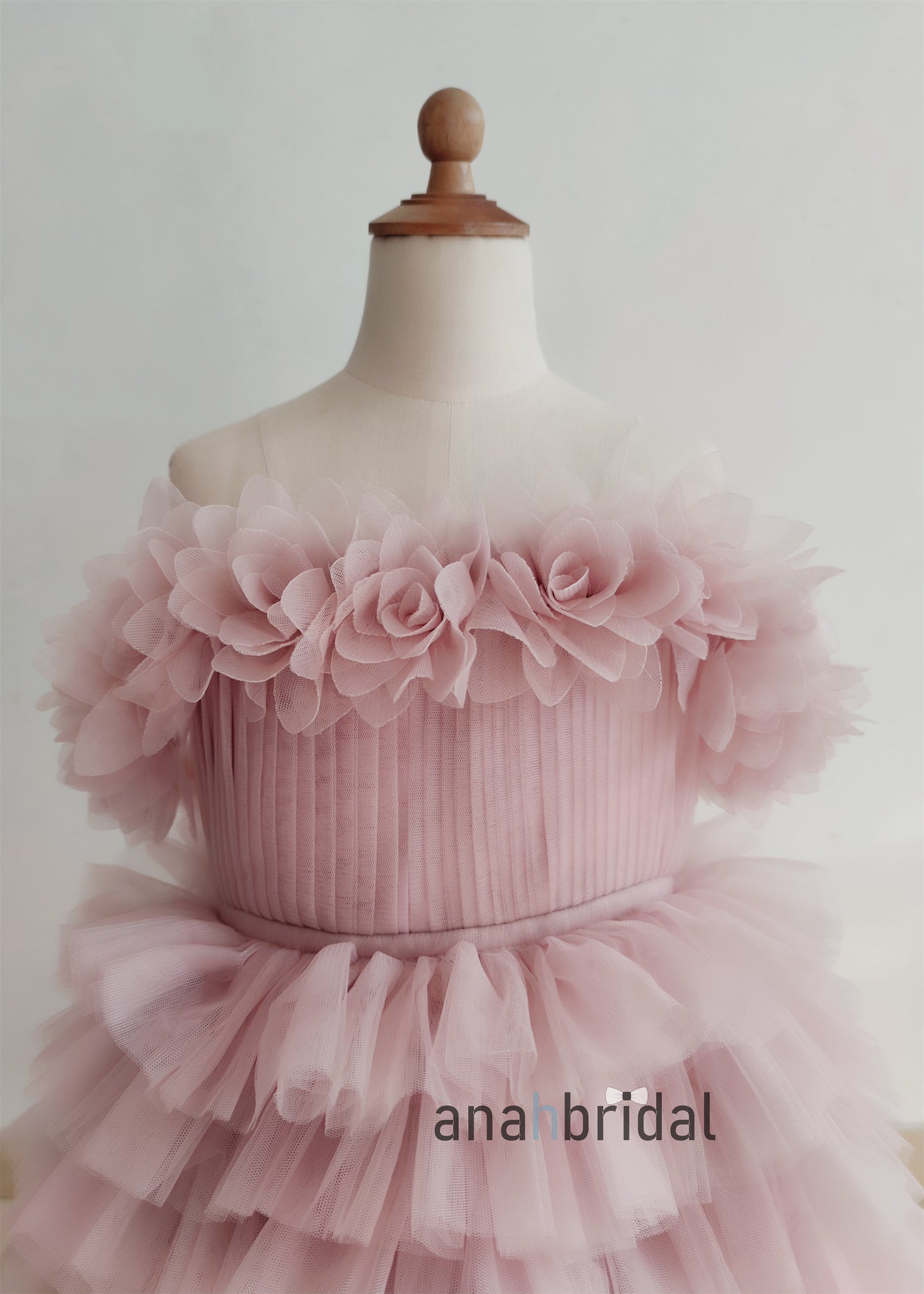 Mauve Tulle Beautiful Flower Girl Dress