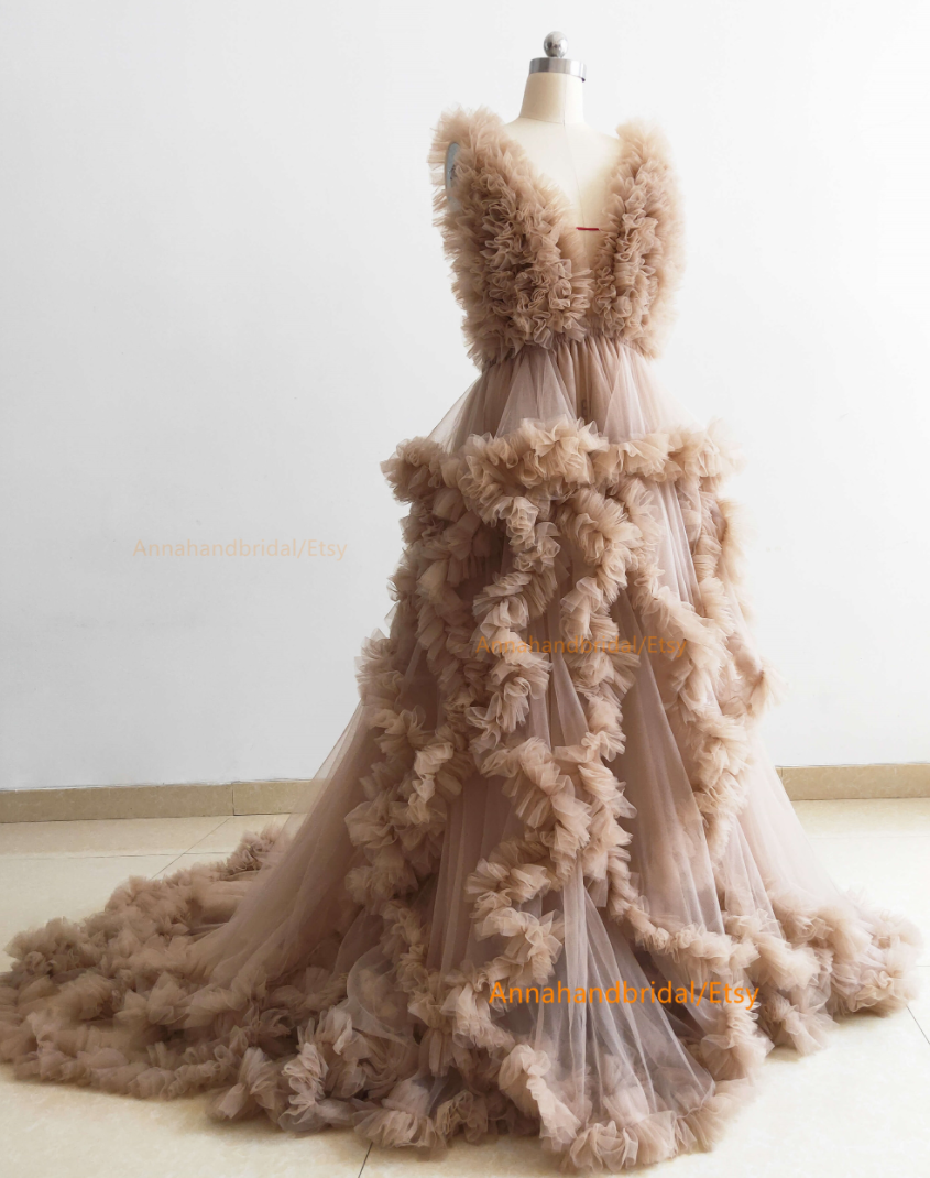 Clearance Light Champagne Photo shot Dress/Ready to ship