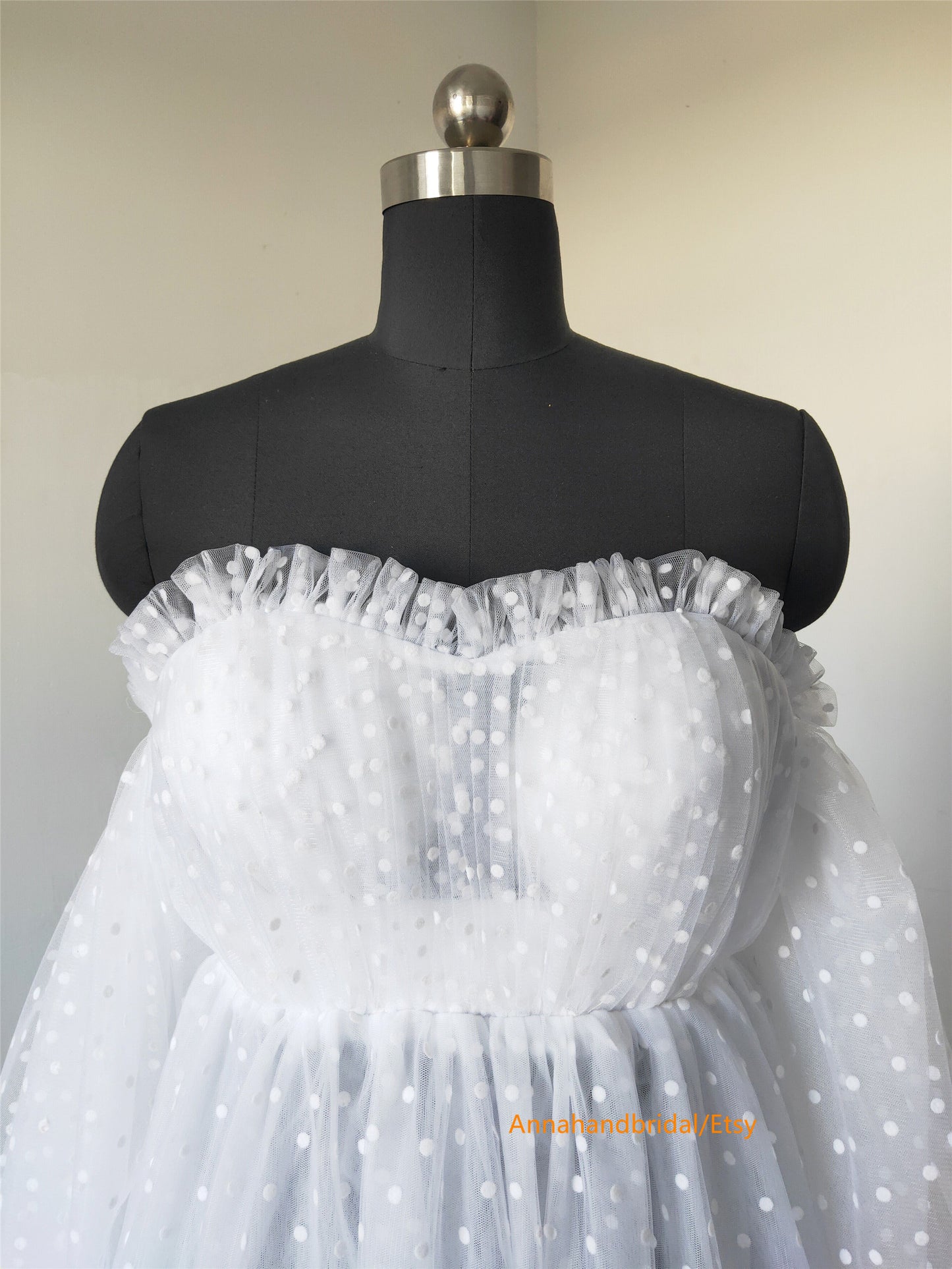 Light Polka Maternity Dress/Photo Shoot Dress