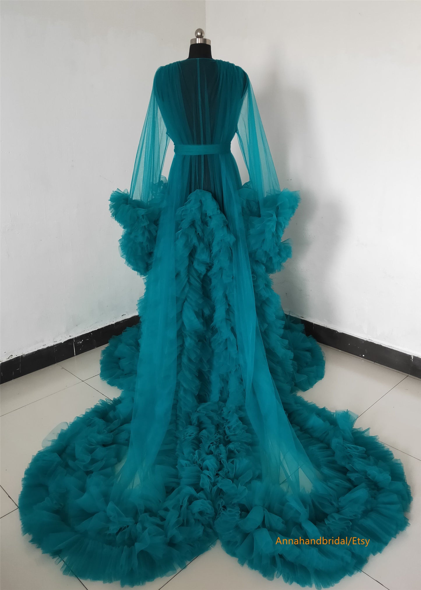 Water Green Maternity Robe/ Photo Shoot Dress