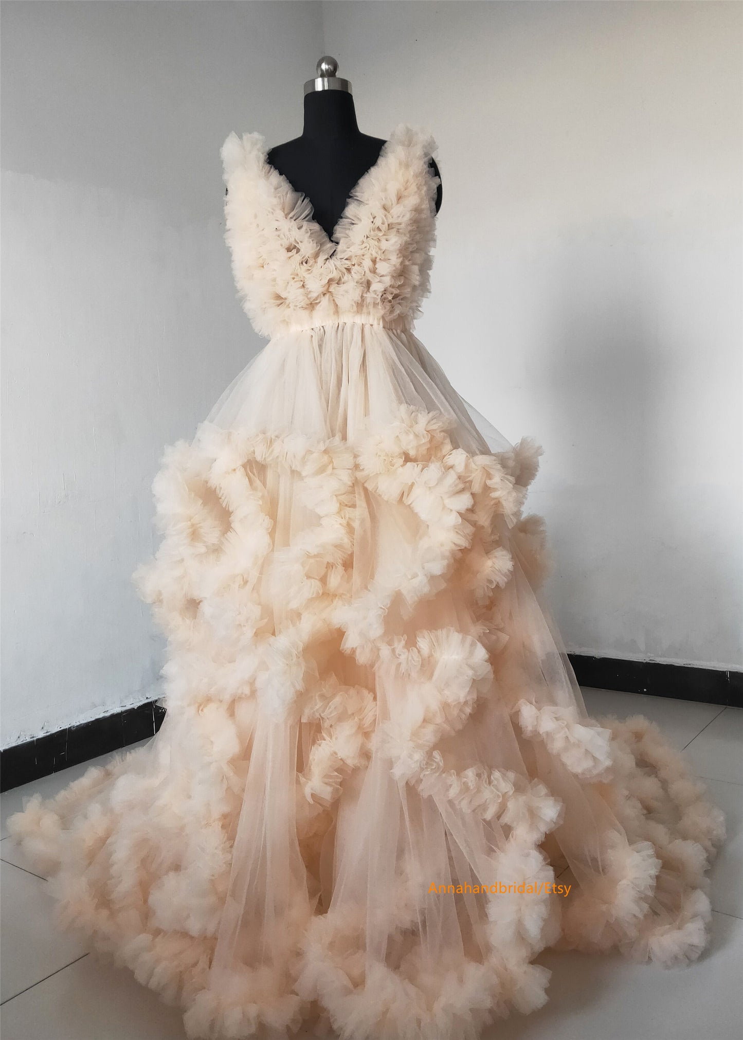 Clearance Light Champagne Photo shot Dress/Ready to ship