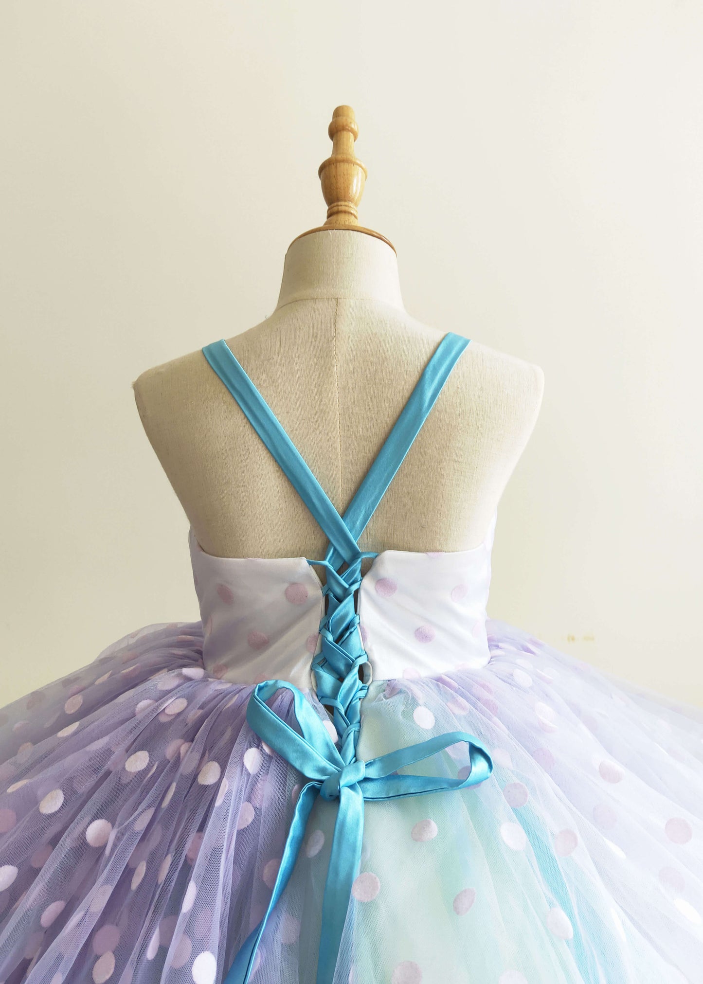 Rainbow Polka Dot Tulle Cute Girl Dress