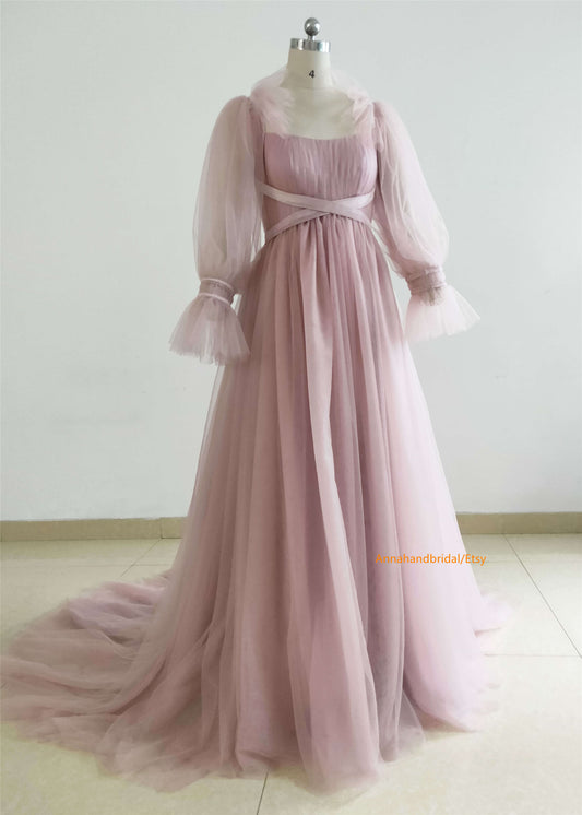 Mauve Tulle Photo Shot Dress