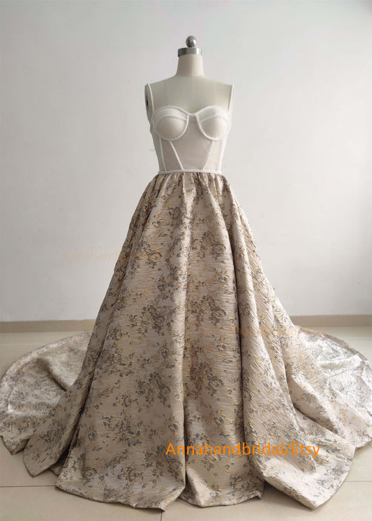 Embossed Jacquard Photo Shot Dress