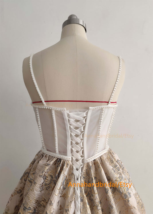 Embossed Jacquard Photo Shot Dress