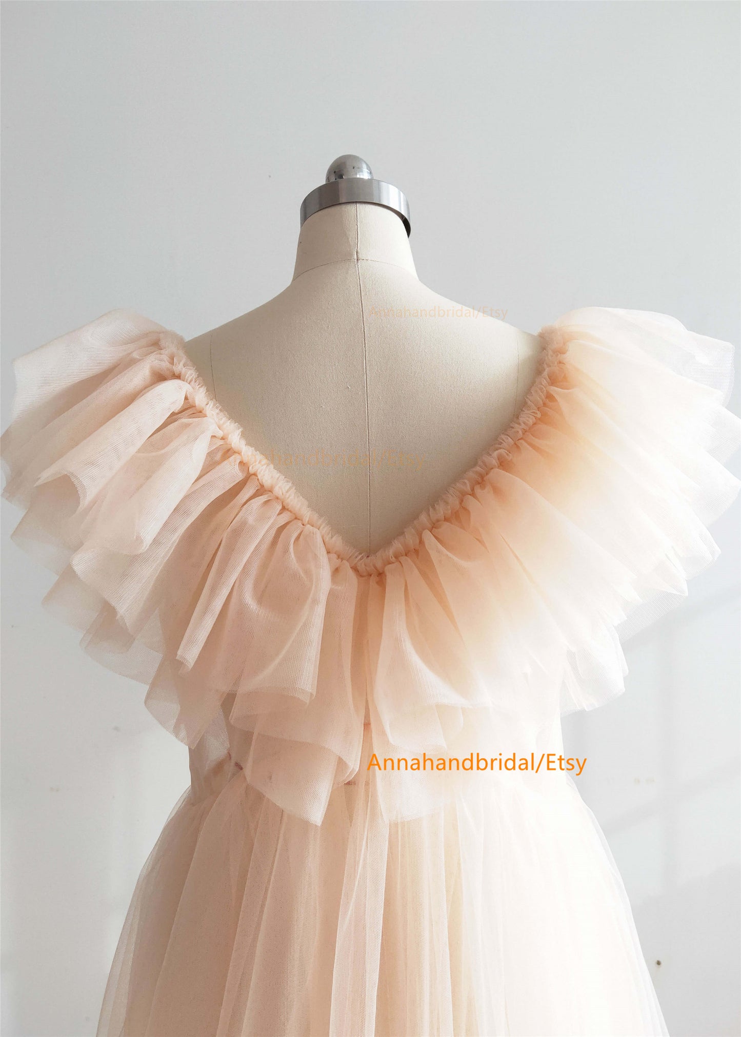 Champagne Tulle Maternity Dress