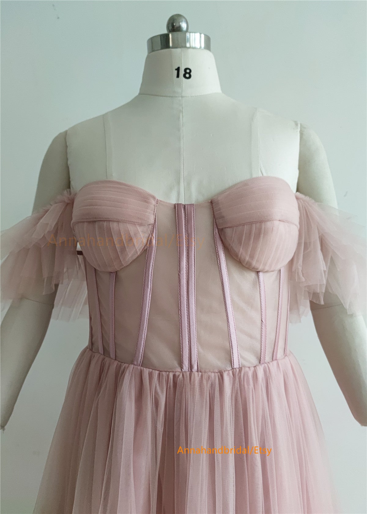 Mauve Tulle Short Photo Shot Dress