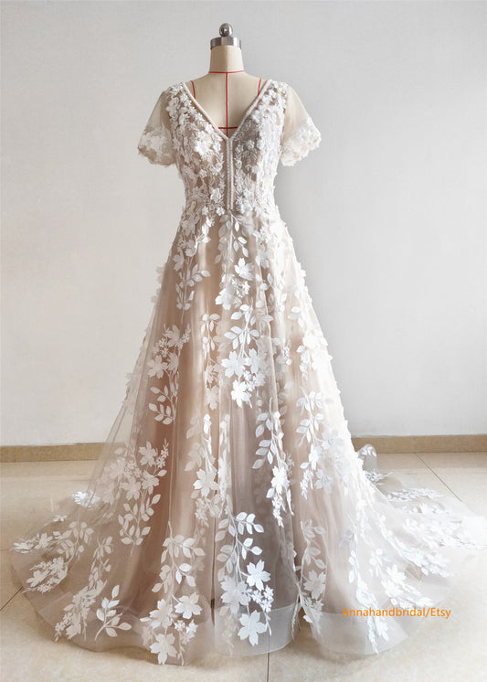 Light Champagne Bridal Gown/Wedding Dress