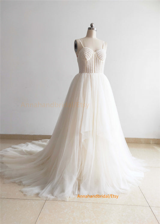 Cream Pearls Photo shoot Dress