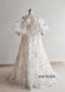 White Floral Lace Bridal Gown Sexy Wedding Dress