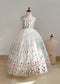 White Flower Lace Flower Girl Dress