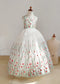 White Flower Lace Flower Girl Dress