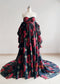 Red Rose Chiffon Maternity Dress For Photo Shoot