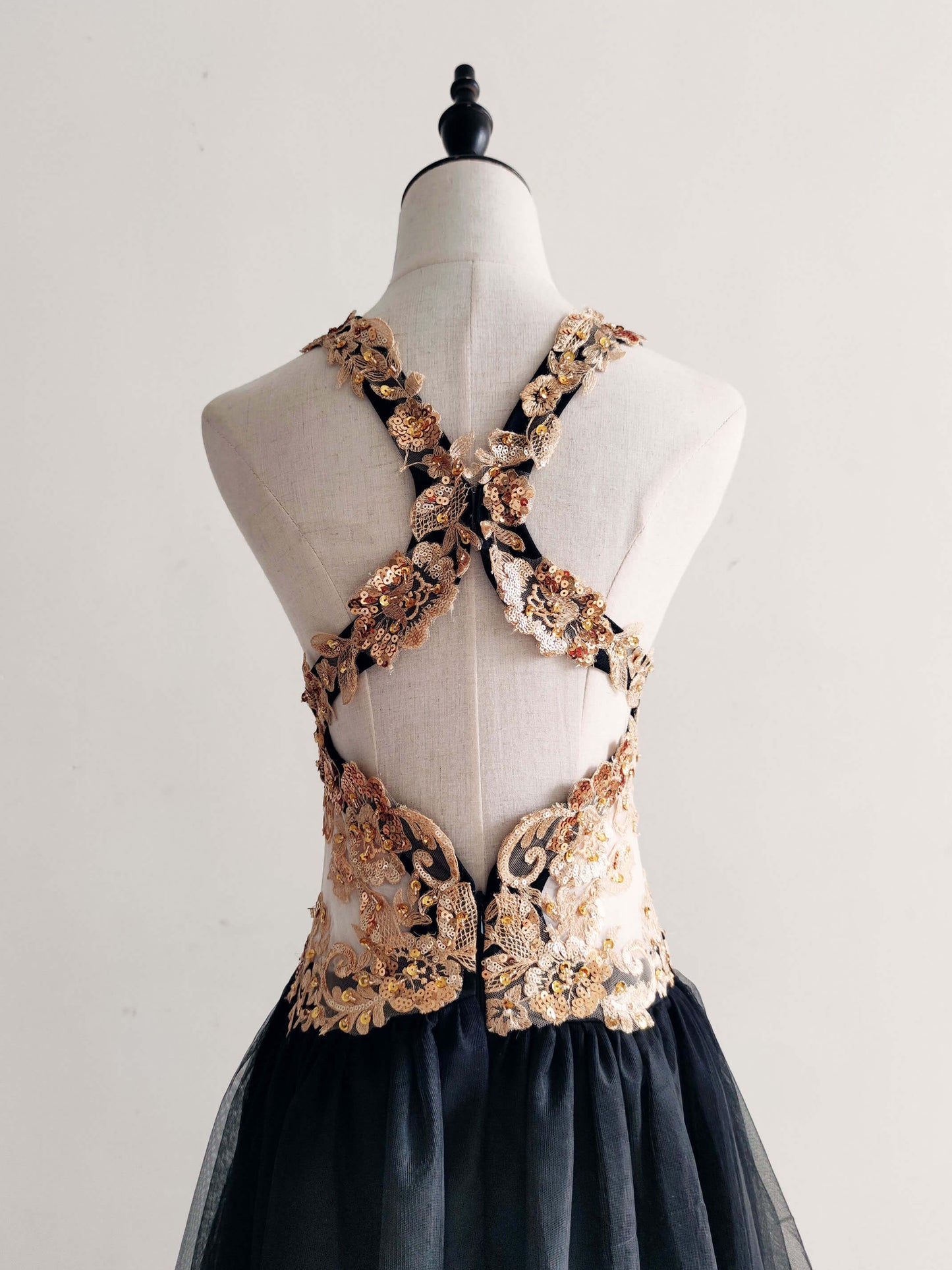 Black And Rose Gold Wedding Party Dress
