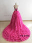 Spaghetti Straps Hot Pink Ruffled Maternity Dress