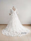 White 3D Floral Lace Plus Size Wedding Dress