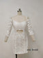 Ivory Lace Embellished Short Wedding Dress