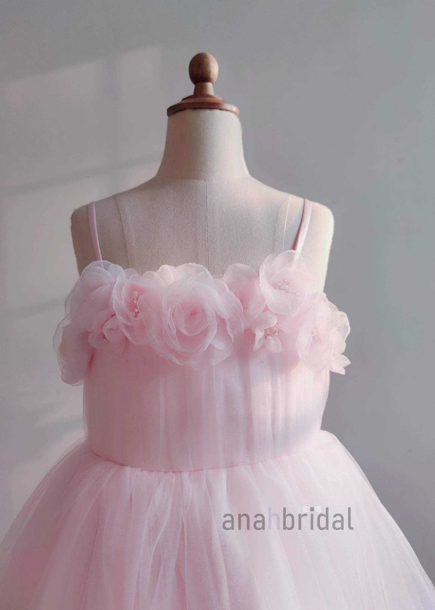 Pink Tulle Flower Girl Dress