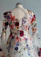 V Neck Floral Stunning White  Wedding Dress
