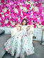Ivory Floral Lace Full Length Flower Girl Dress
