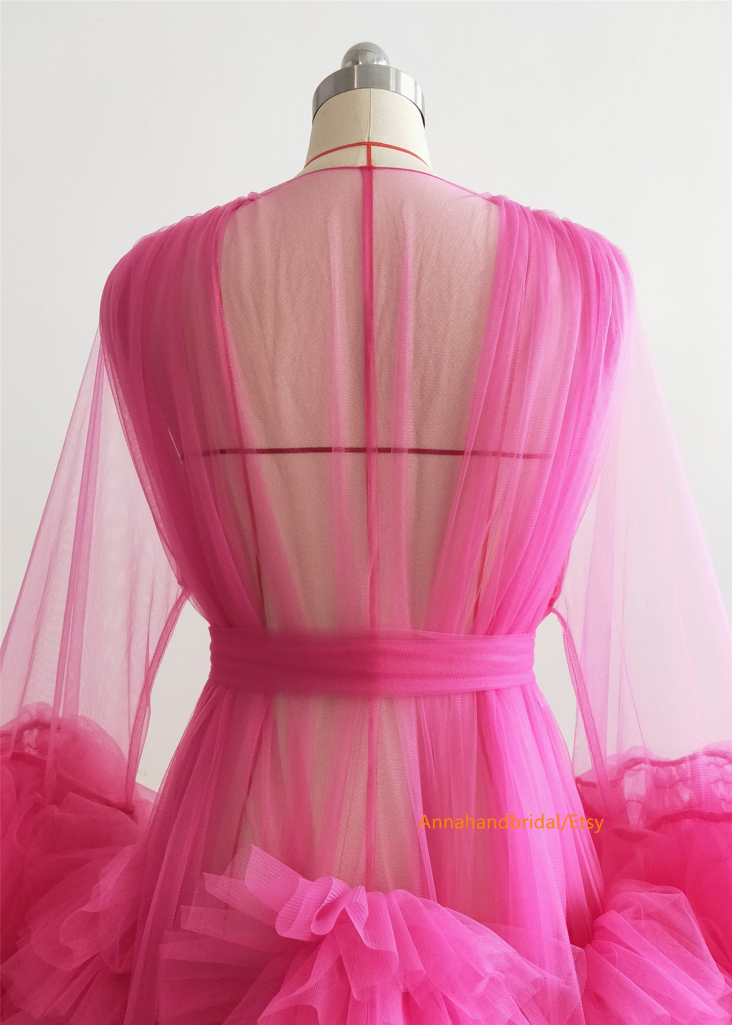 Rose Pink Tulle Maternity Dress