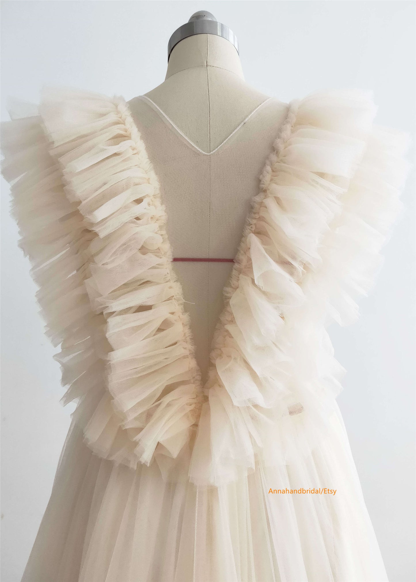 V Neck Back Photo shot Dress