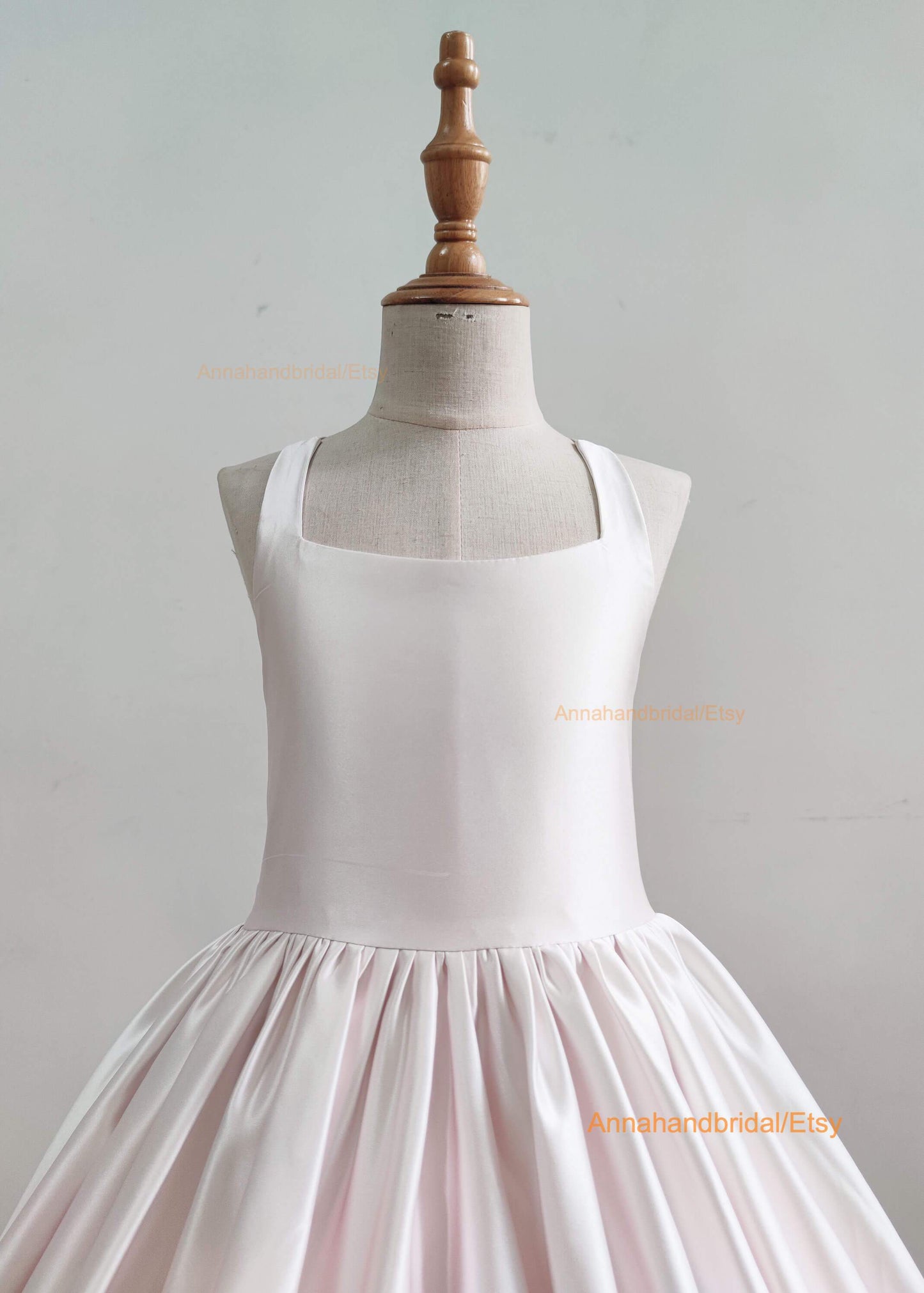 Pink Satin Faded Little Girl Dress