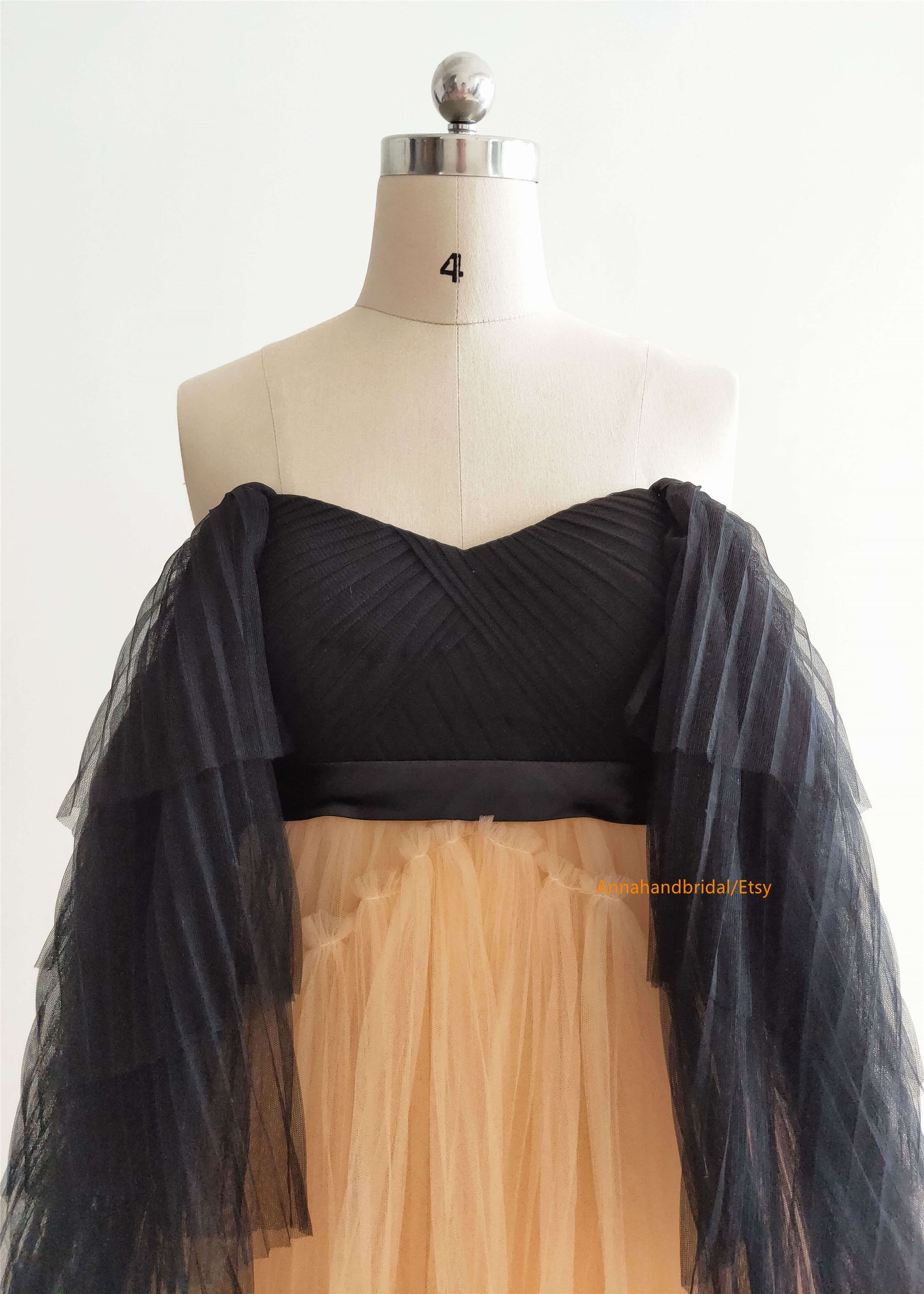 Pleated Tulle Maternity Dress