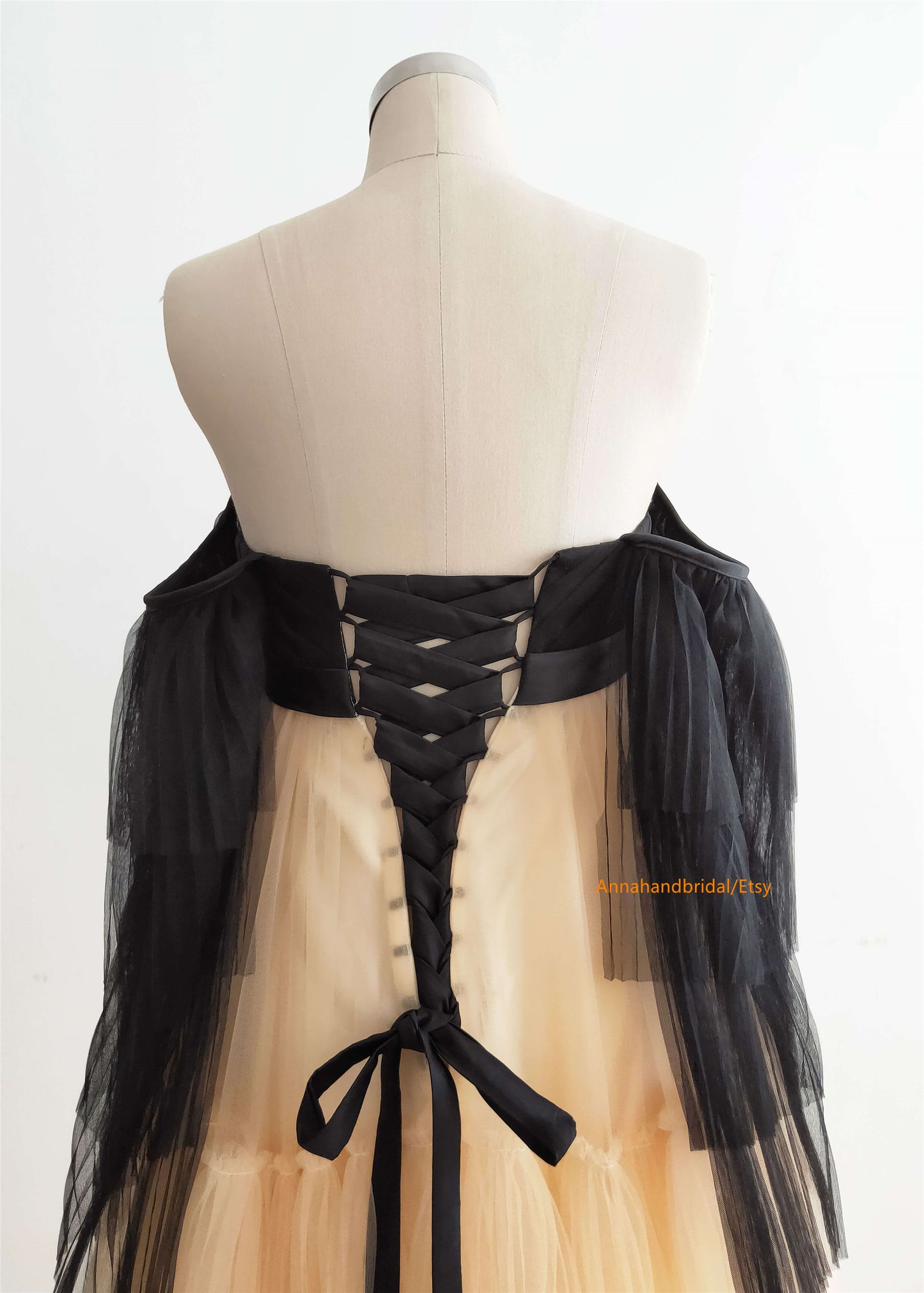Pleated Tulle Maternity Dress
