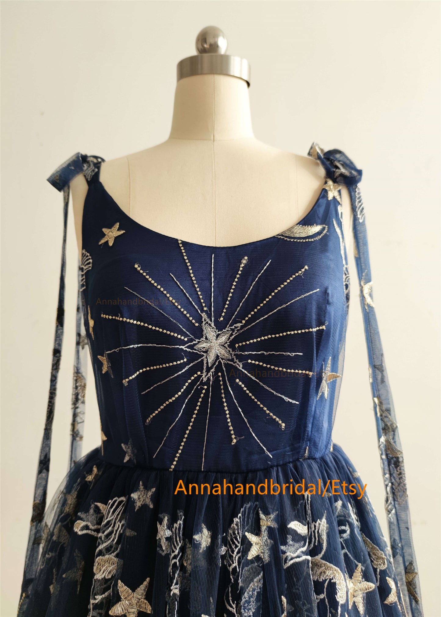Navy Blue Lace Photoshot Dress