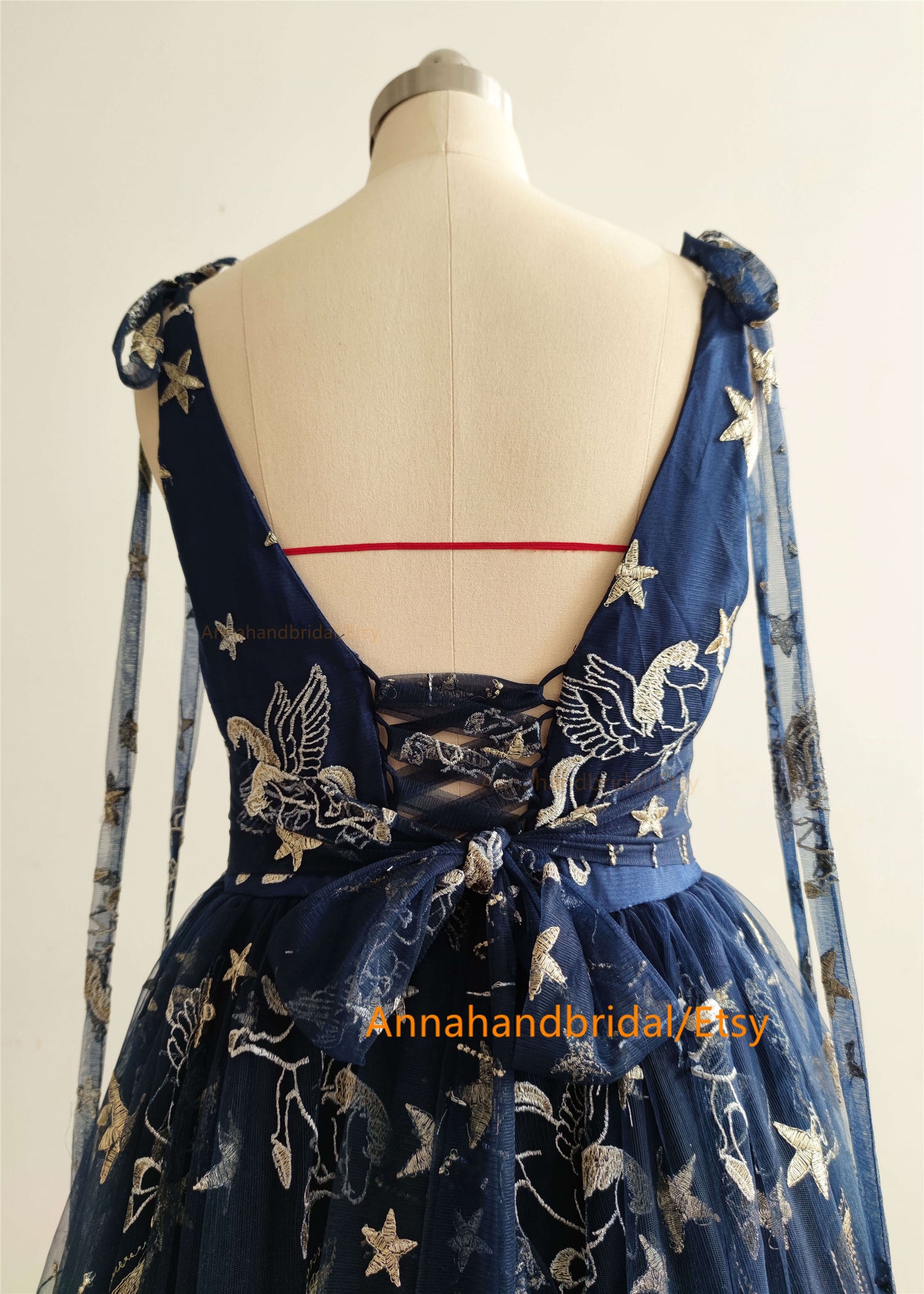 Navy Blue Lace Photoshot Dress