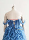 Dark Blue Ruffled Photo Shot Dress/Party Dress