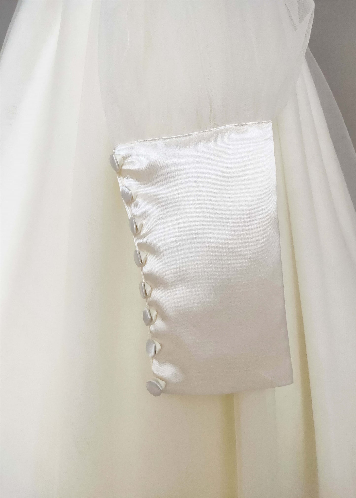 Cream Satin Tulle Photo Shot Dress