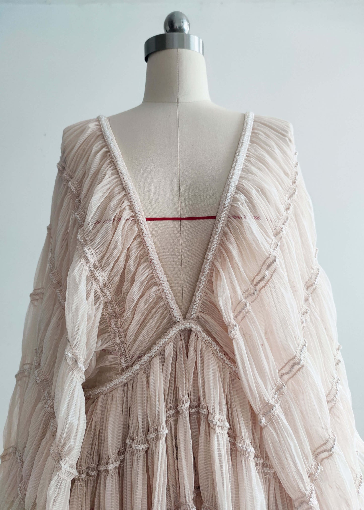Cream V Neck chiffon Maternity Dress/Photoshoot Dress