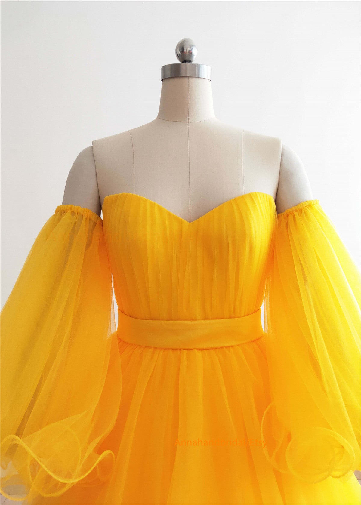 Yellow Tulle Photo Shot Dress
