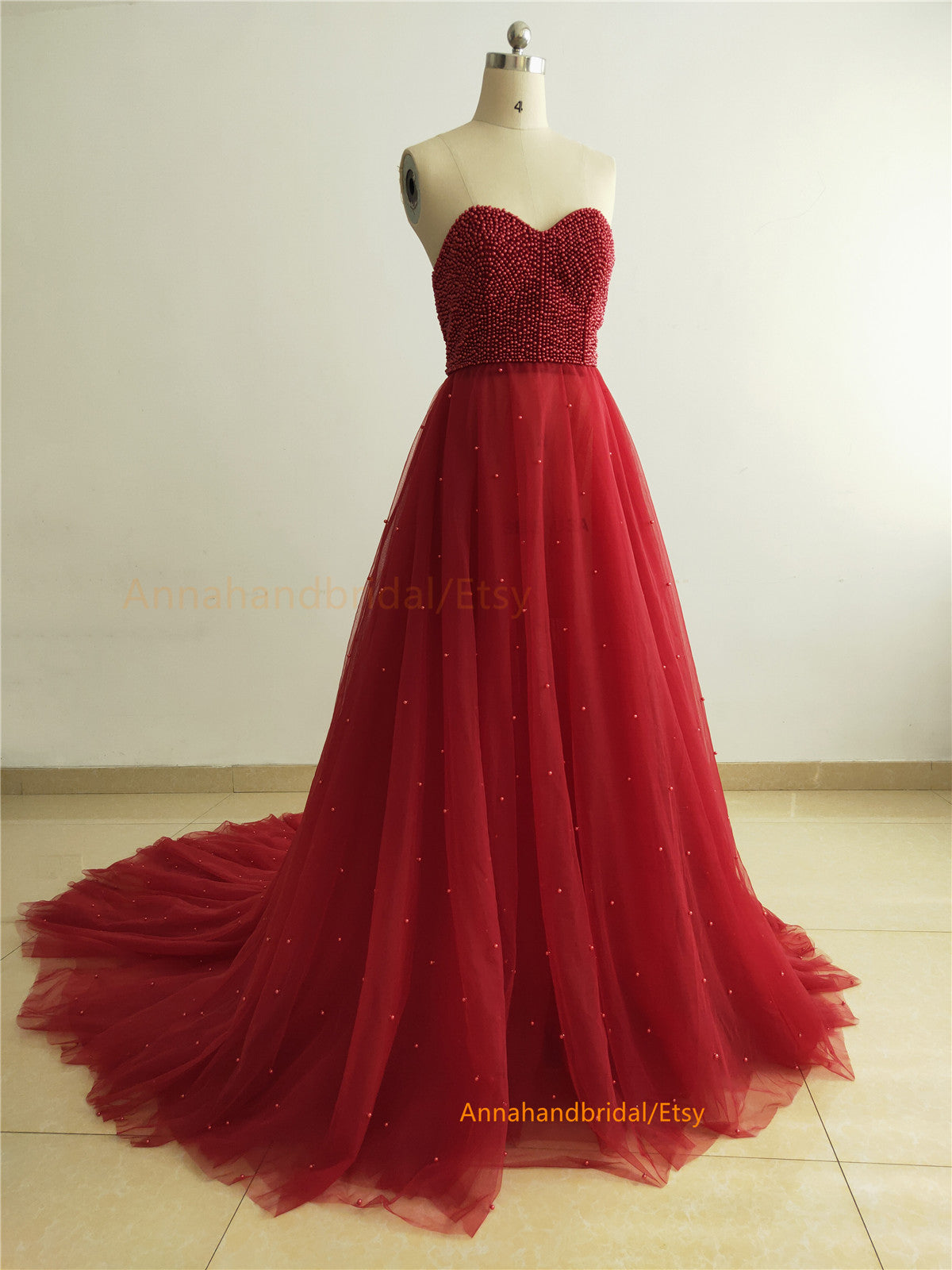Burgundy Pearls  Photo Shot Dress