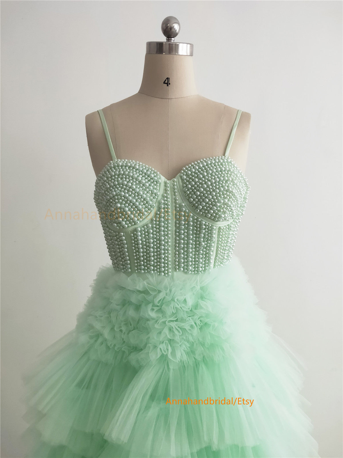 Mint Green Pearls Sexy Photo Shot Dress/Prom Dress